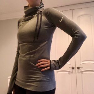 Nike Pro Dri-Fit Cinch Neck Fleece Lined Gray